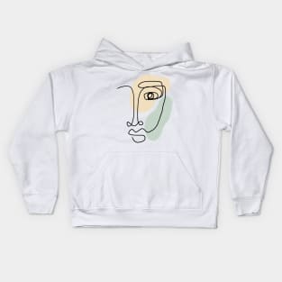 Abstract contour face Kids Hoodie